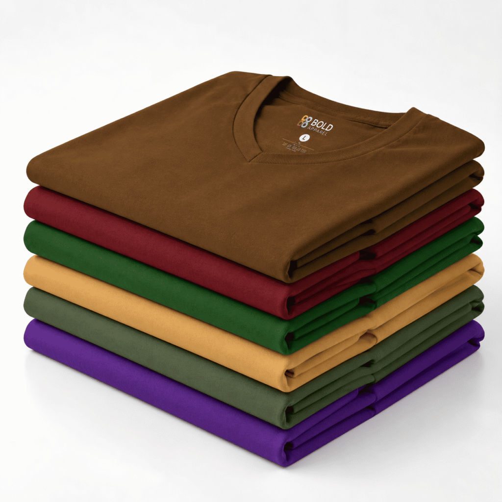 Autumn Color V-Neck T-Shirts - 3/Pack Hover Image